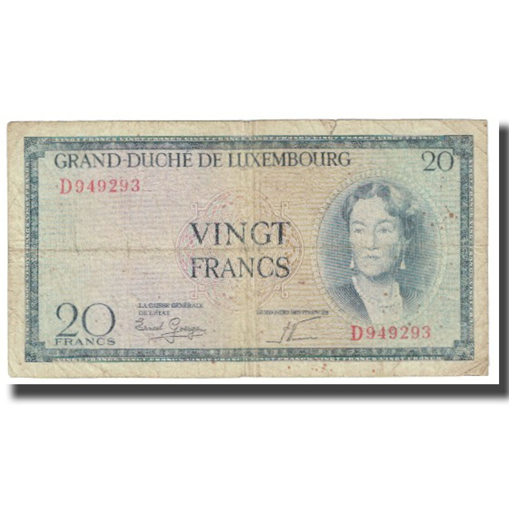 Banknote, Luxembourg, 20 Francs, KM:49a, VF(20-25)