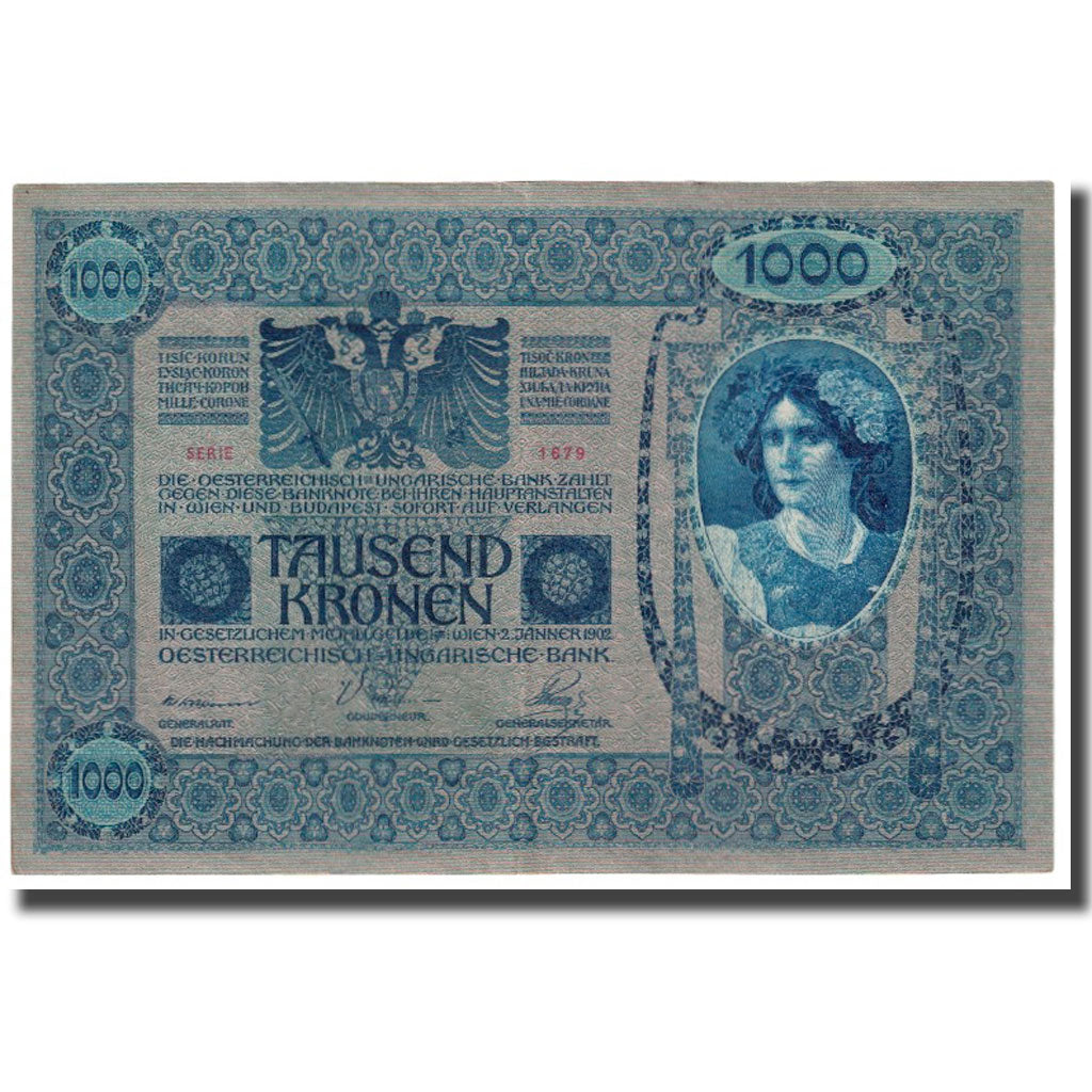 Banknote, Austria, 1000 Kronen, 1902, 1922-01-02, KM:8a, UNC(63)