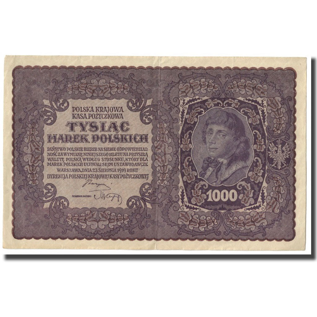 Banknote, Poland, 1000 Marek, 1919, 1919-08-23, KM:29, AU(55-58)