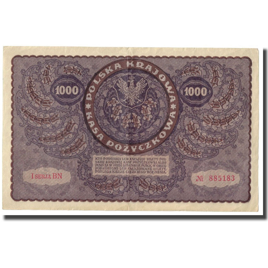 Banknote, Poland, 1000 Marek, 1919, 1919-08-23, KM:29, AU(55-58)