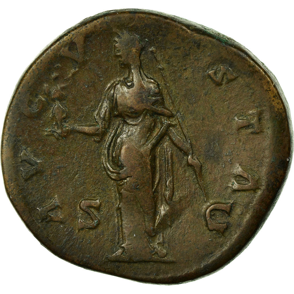 Coin, Faustina I, Sestertius, Rome, EF(40-45), Copper, Cohen:122 var.