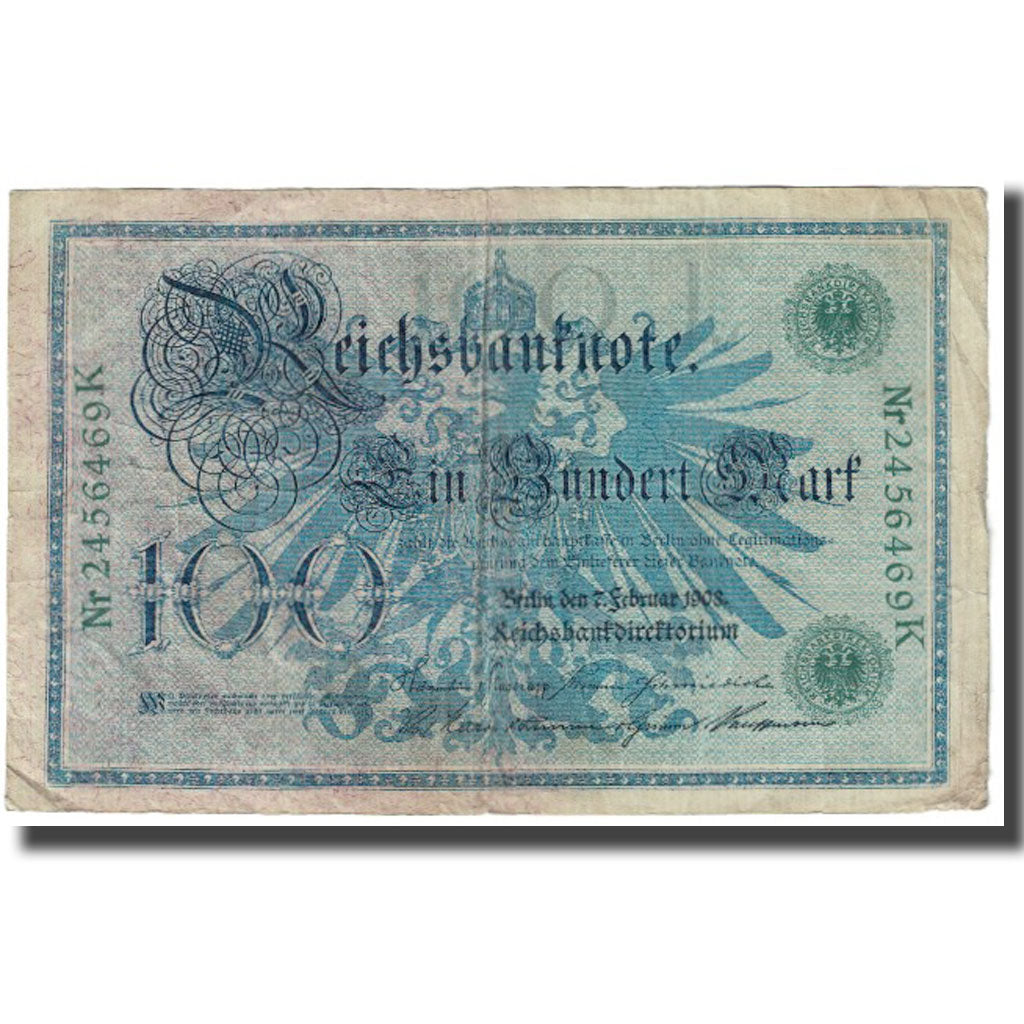 Banknote, Germany, 100 Mark, 1908, 1908-02-07, KM:34, EF(40-45)