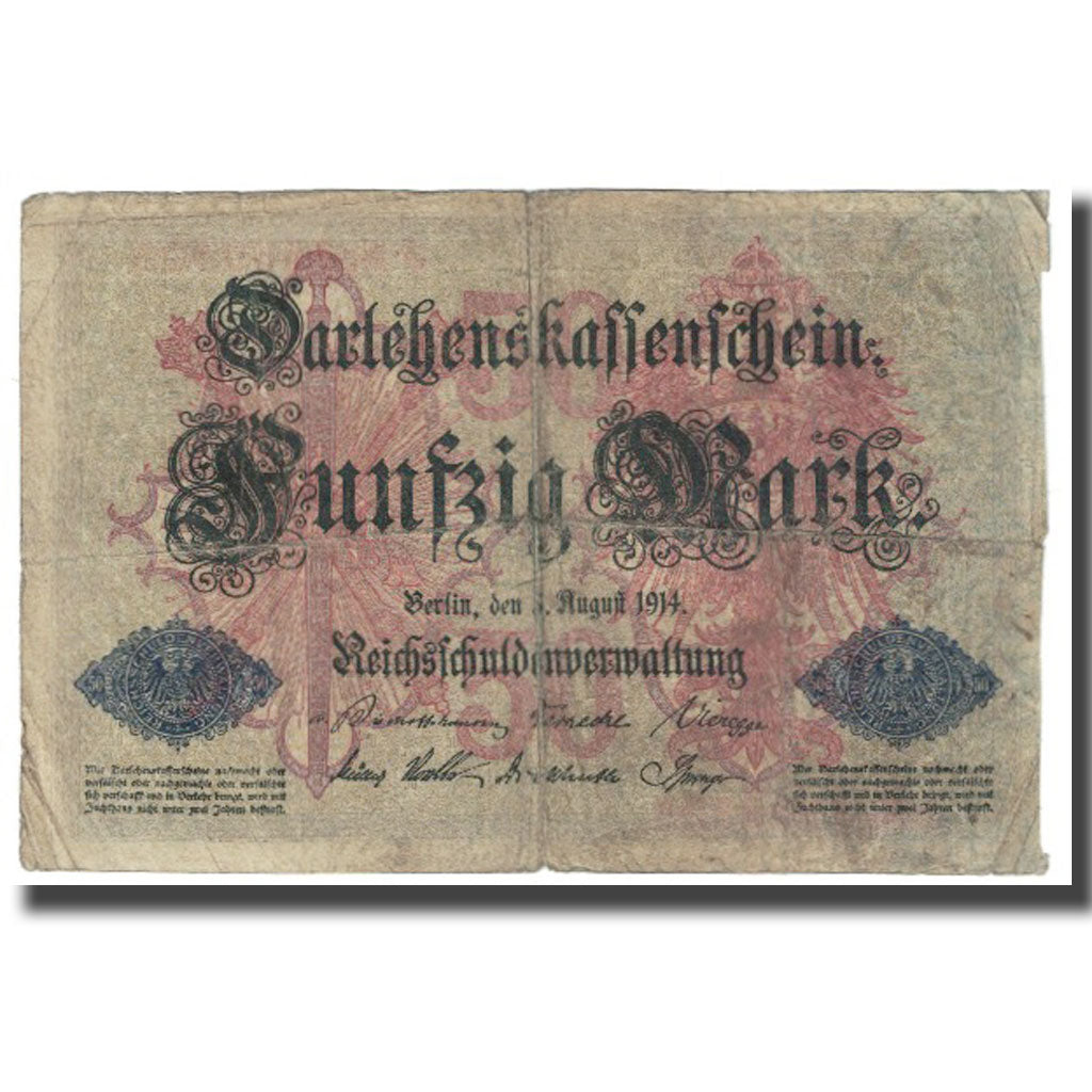 Banknote, Germany, 50 Mark, 1914, 1914-08-05, KM:49b, VF(20-25)