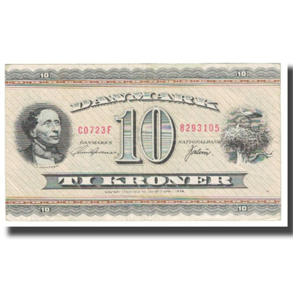 Banknote, Denmark, 10 Kroner, 1936, 1936-04-07, KM:44a, EF(40-45)