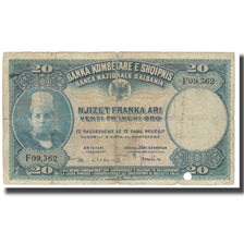 Banknote, Albania, 20 Franka Ari, KM:3a, VF(20-25)