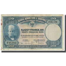 Banknote, Albania, 20 Franka Ari, KM:3a, VF(20-25)