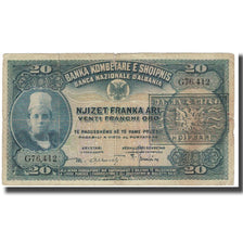 Banknote, Albania, 20 Franka Ari, KM:12b, VF(20-25)