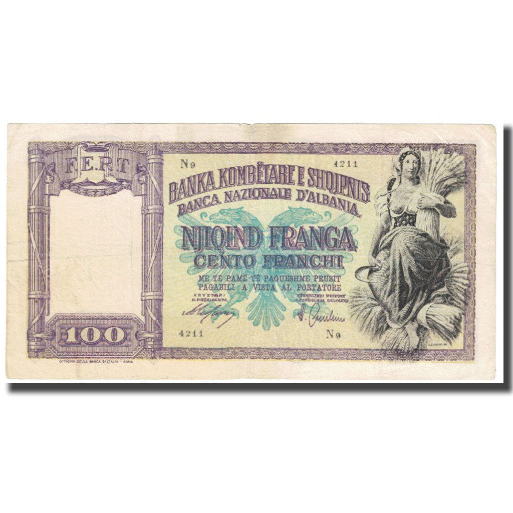 Billete, 100 Franga, Albania, KM:8, BC