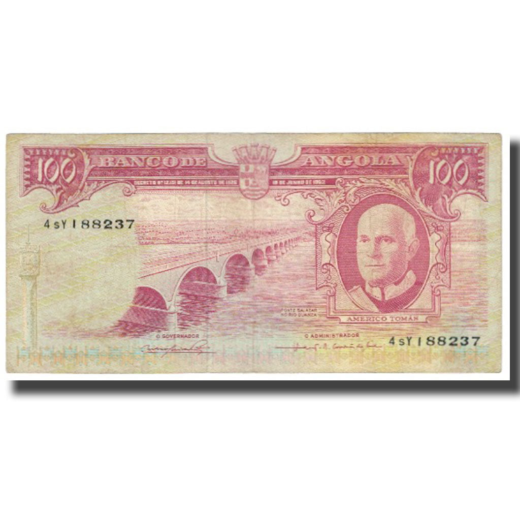 Banknote, Angola, 100 Escudos, 1962, 1962-06-10, KM:94, VF(20-25)