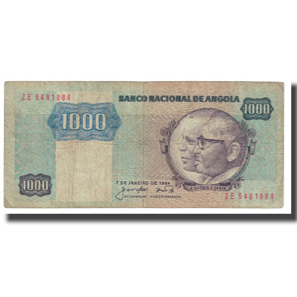 Banknote, Angola, 1000 Kwanzas, 1984, 1984-01-07, KM:121a, VF(20-25)