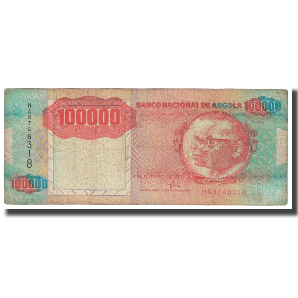 Banknote, Angola, 100,000 Kwanzas, 1991, 1991-02-04, KM:133a, VF(20-25)