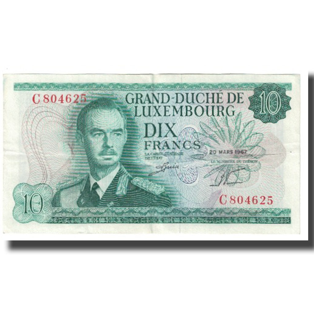 Banknote, Luxembourg, 10 Francs, 1967, 1967-03-20, KM:53a, EF(40-45)