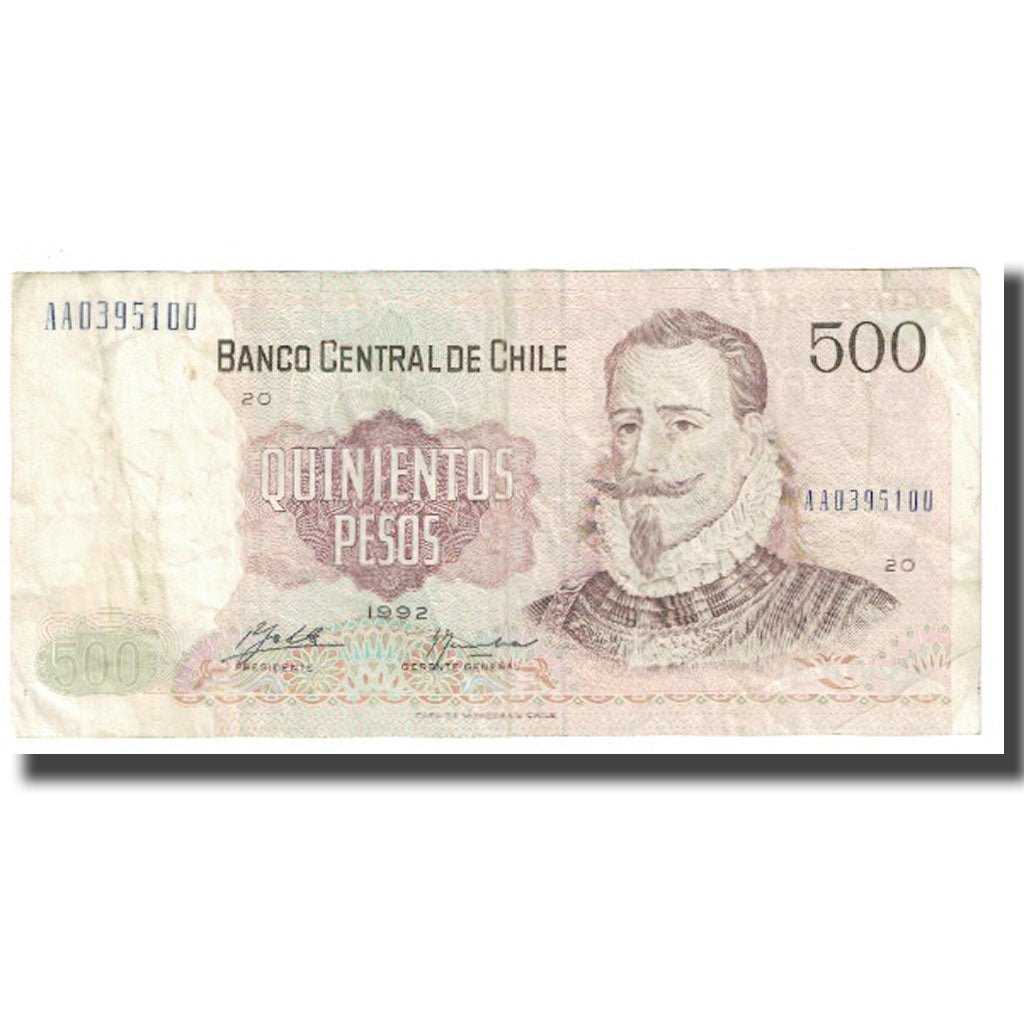 Banknote, Chile, 500 Pesos, 1992, KM:153d, VF(20-25)