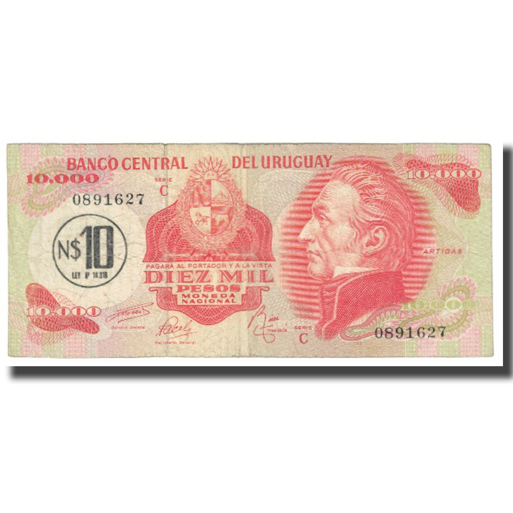 Billete, 10,000 Pesos, Uruguay, KM:53a, BC