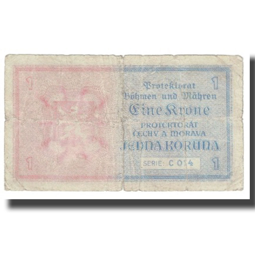 Banknote, Bohemia and Moravia, 1 Koruna, KM:3a, VF(20-25)