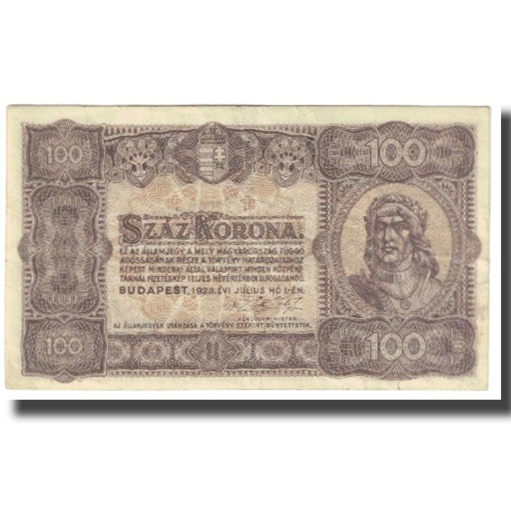 Banknote, Hungary, 100 Korona, 1923, 1923-07-01, KM:73a, EF(40-45)