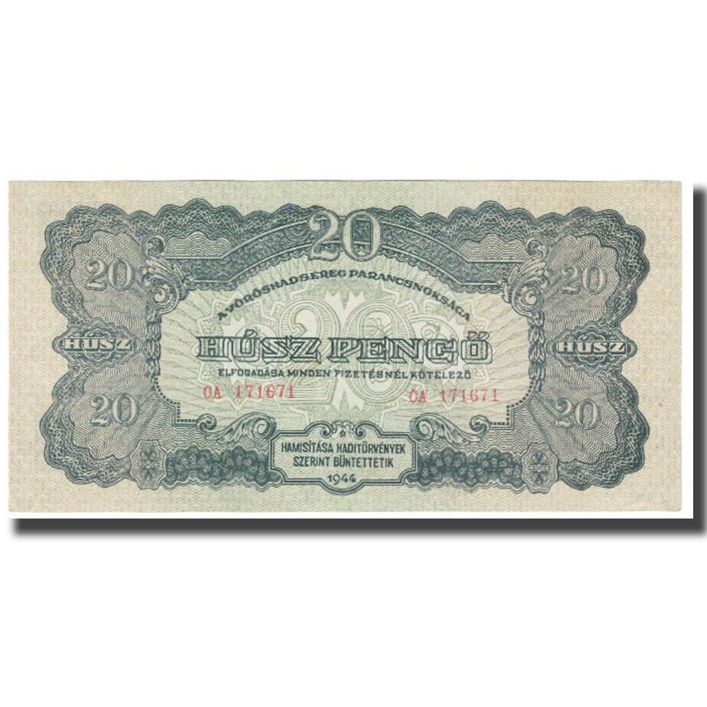Banknote, Hungary, 20 Pengö, 1944, KM:M6b, AU(55-58)