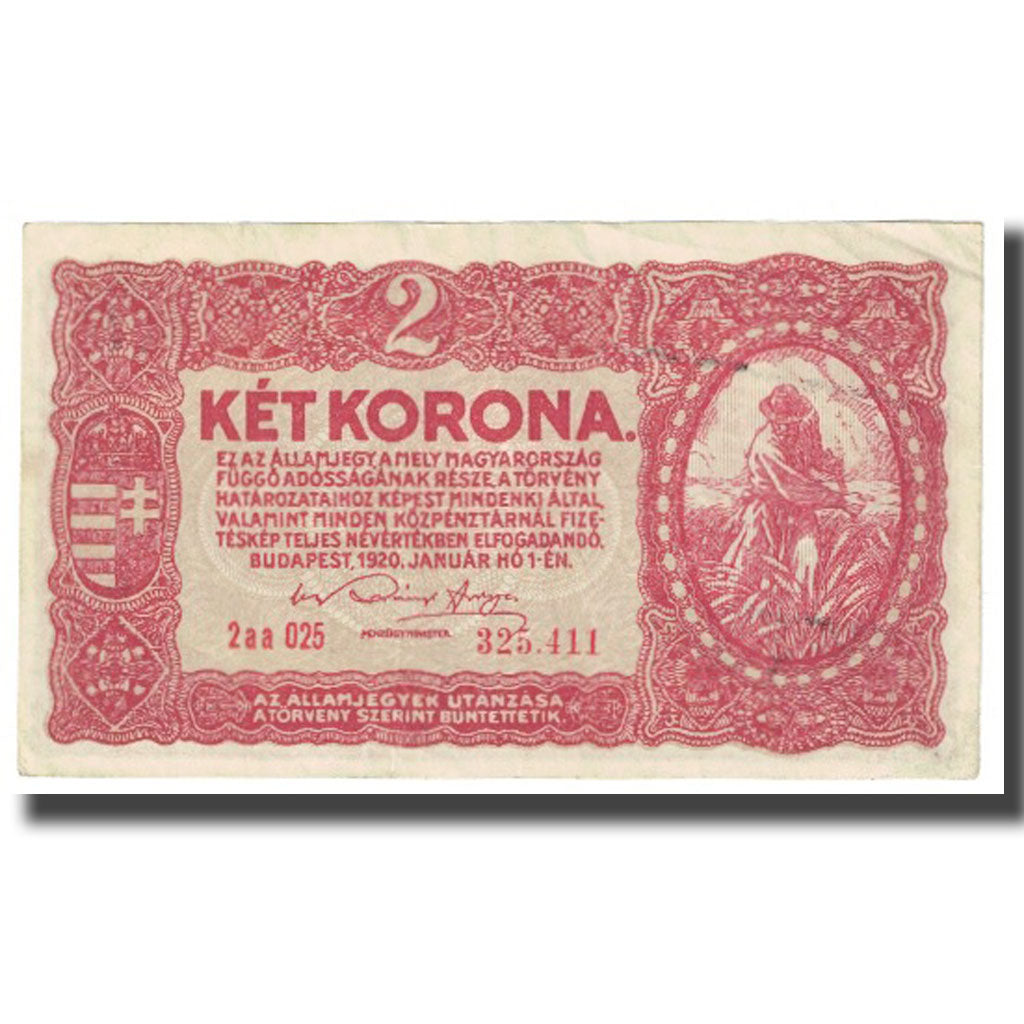 Banknote, Hungary, 2 Korona, 1920, 1920-01-01, KM:58, EF(40-45)