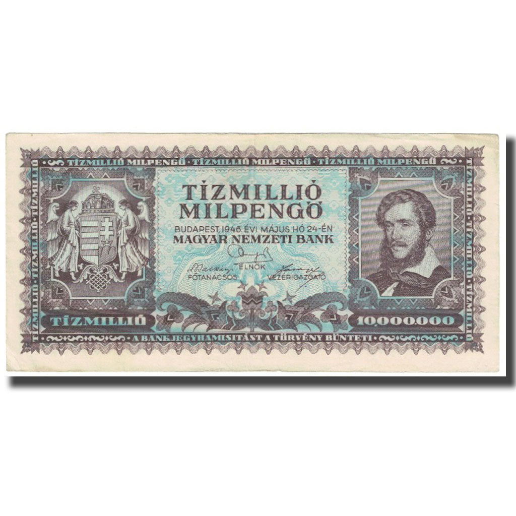 Billete, 10 Million Milpengö, 1946, Hungría, 1946-05-24, KM:129, MBC