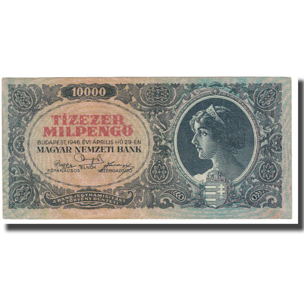 Banconote, Ungheria, 10,000 Milpengö, 1946, 1946-04-29, KM:126, SPL-