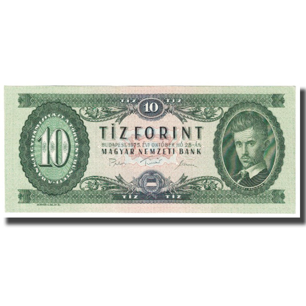 Banknote, Hungary, 10 Forint, 1975, 1975-10-28, KM:168e, EF(40-45)