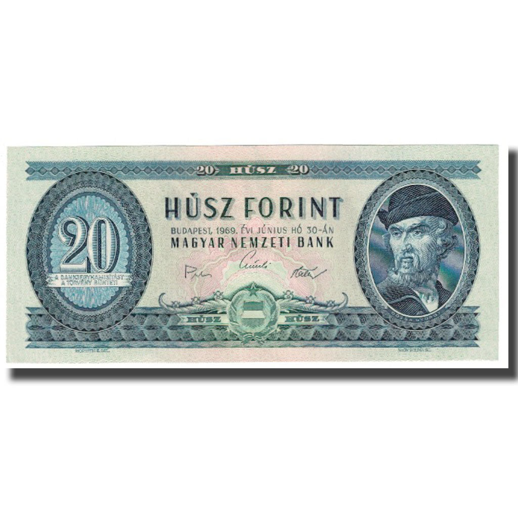 Banknote, Hungary, 20 Forint, 1969, 1969-06-30, KM:169e, AU(55-58)