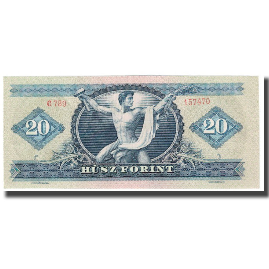 Banknote, Hungary, 20 Forint, 1969, 1969-06-30, KM:169e, AU(55-58)