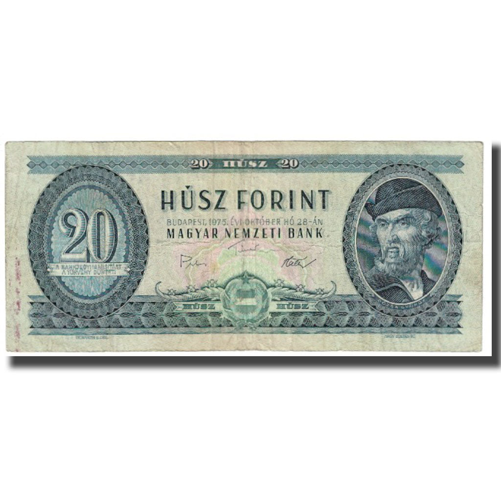 Banknote, Hungary, 20 Forint, 1975, 1975-10-28, KM:169e, VF(20-25)