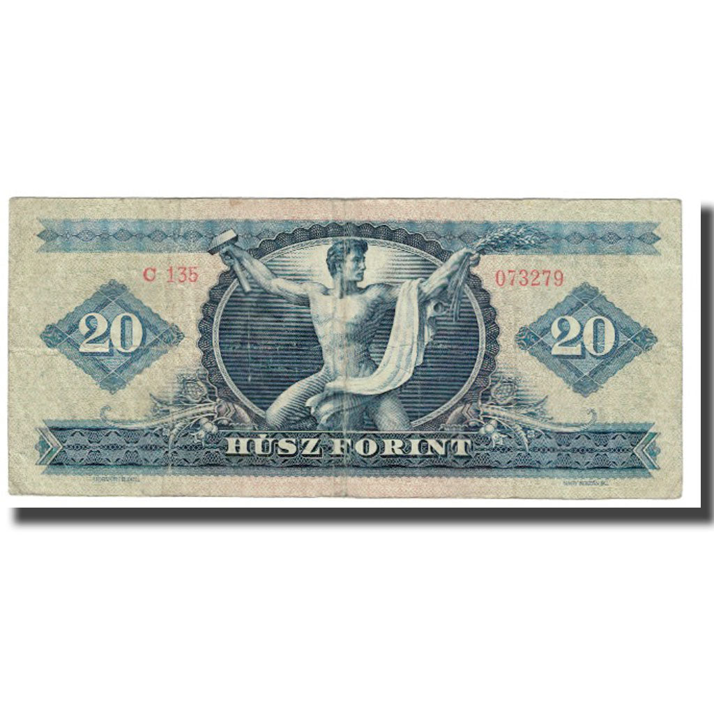 Banknote, Hungary, 20 Forint, 1962, 1962-10-12, KM:169e, VF(20-25)