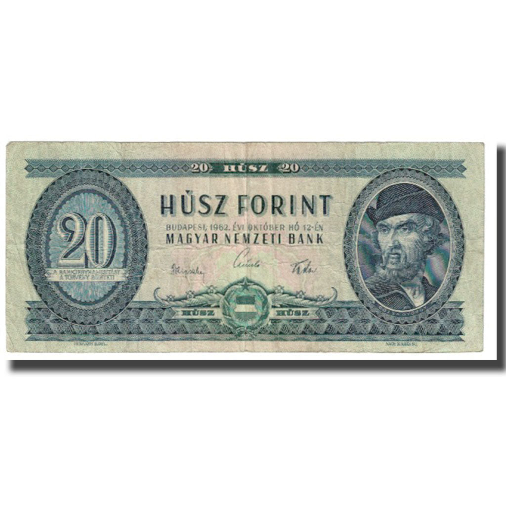 Banknote, Hungary, 20 Forint, 1962, 1962-10-12, KM:169e, VF(20-25)