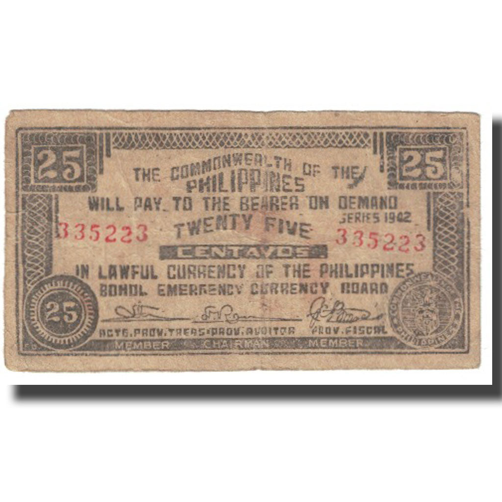 Banknote, Philippines, 25 Centavos, 1942, KM:S132f, VF(20-25)