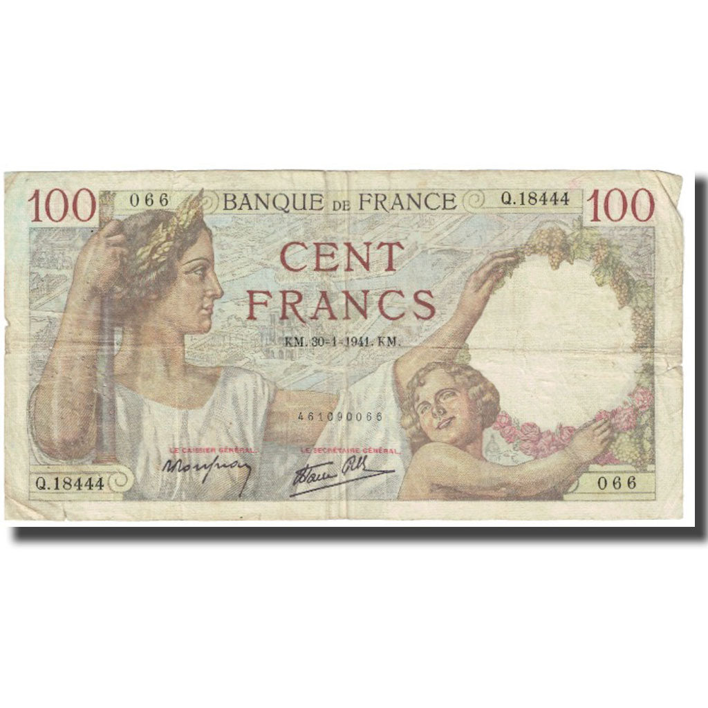 Frankreich, 100 Francs, Sully, 1941, P. Rousseau and R. Favre-Gilly, 1941-01-30