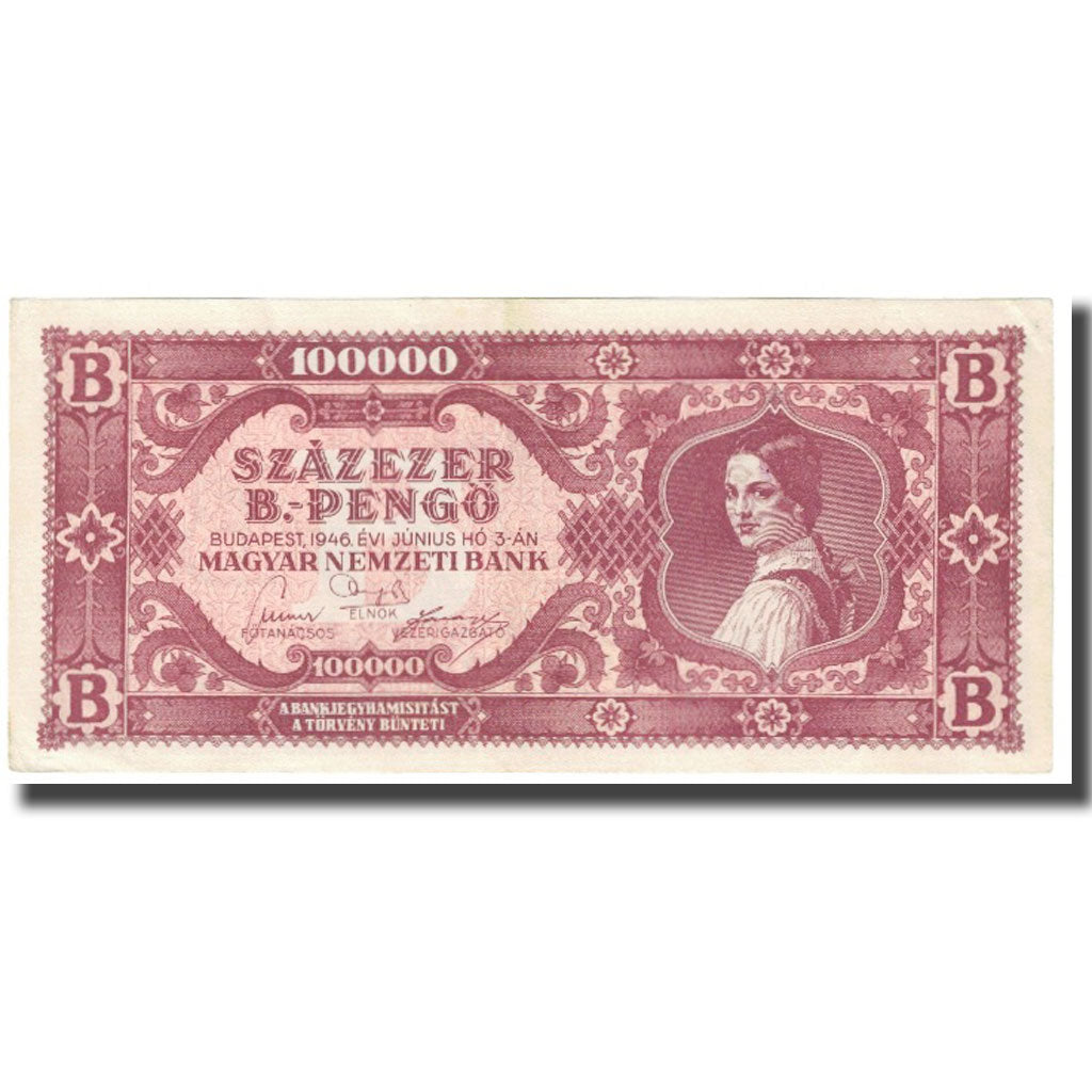 Banknote, Hungary, 100,000 B.-Pengö, 1946, 1946-06-03, KM:133, EF(40-45)