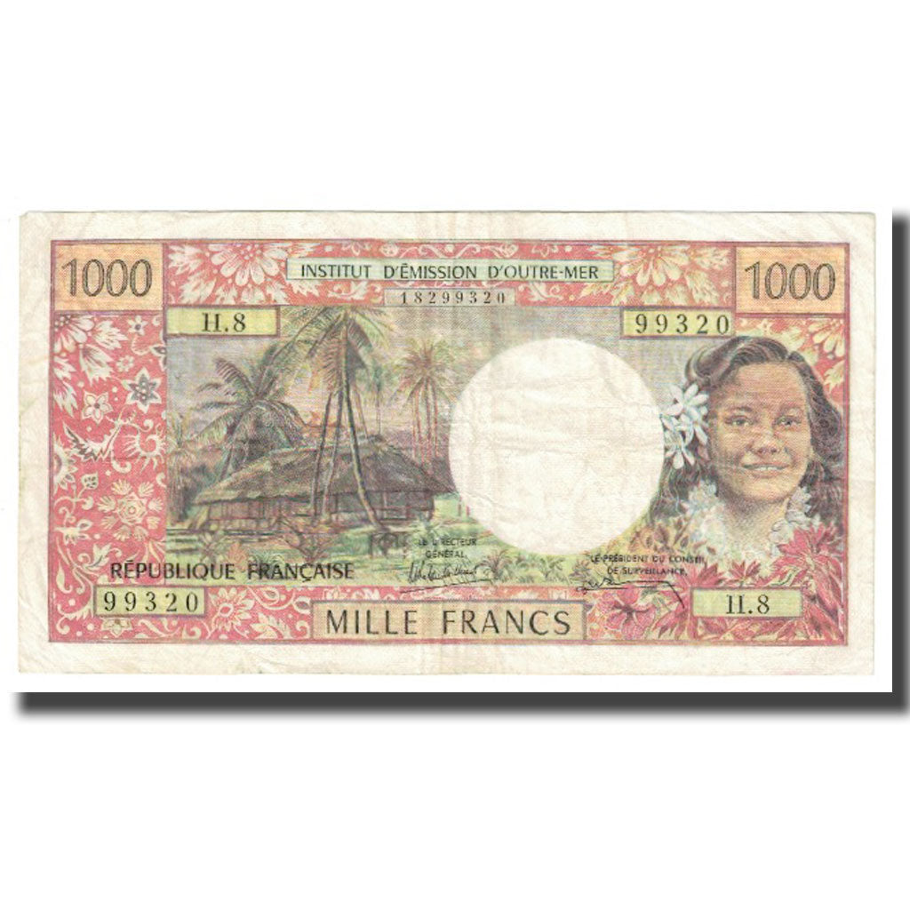 Banknote, Tahiti, 1000 Francs, KM:27d, VF(20-25)