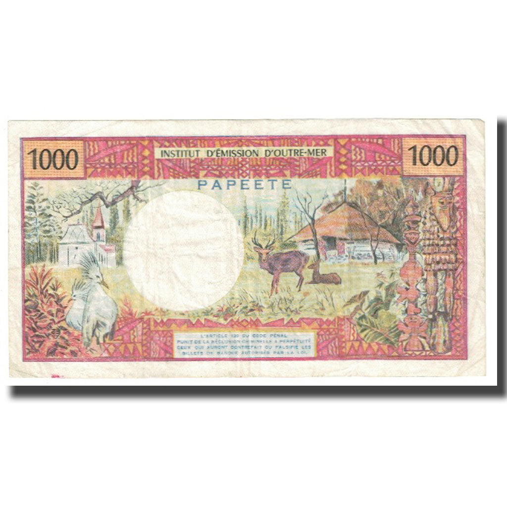 Banknote, Tahiti, 1000 Francs, KM:27d, VF(20-25)
