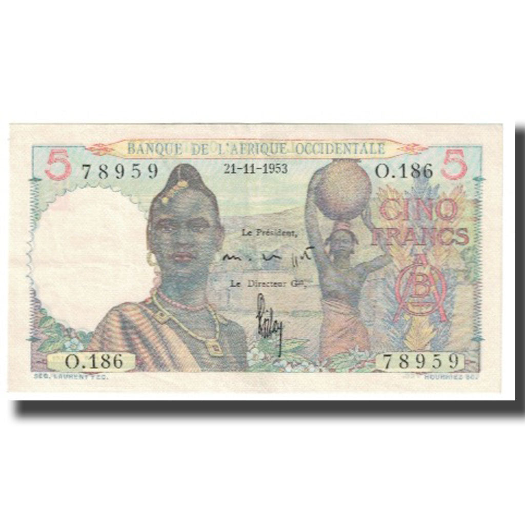 África oriental francesa, 5 Francs, 1953, 1953-11-21, MBC, KM:36