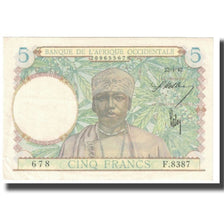Banknote, French West Africa, 5 Francs, 1942, 1942-05-06, KM:25, EF(40-45)