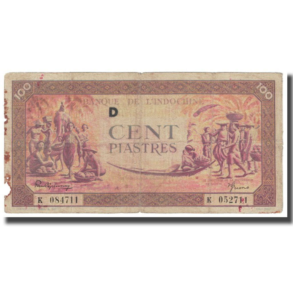 Banknote, FRENCH INDO-CHINA, 100 Piastres, KM:66, VF(20-25)