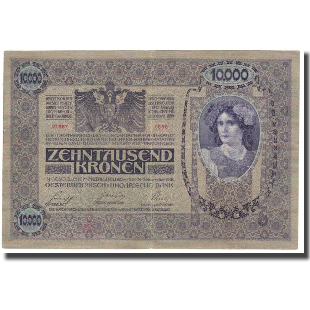 Banknote, Austria, 10,000 Kronen, 1918, 1918-11-02, KM:65, EF(40-45)