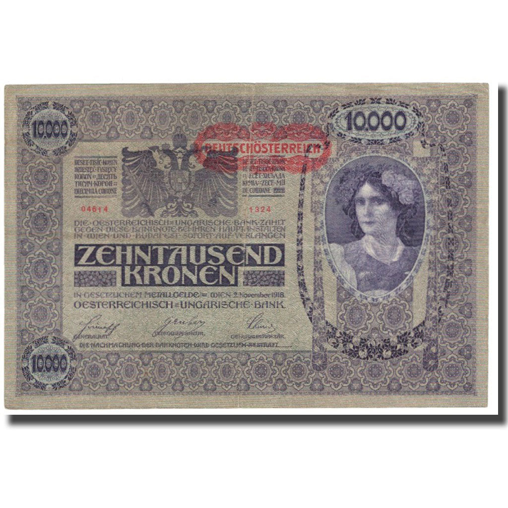 Banknote, Austria, 10,000 Kronen, 1918, 1918-11-02, KM:65, EF(40-45)
