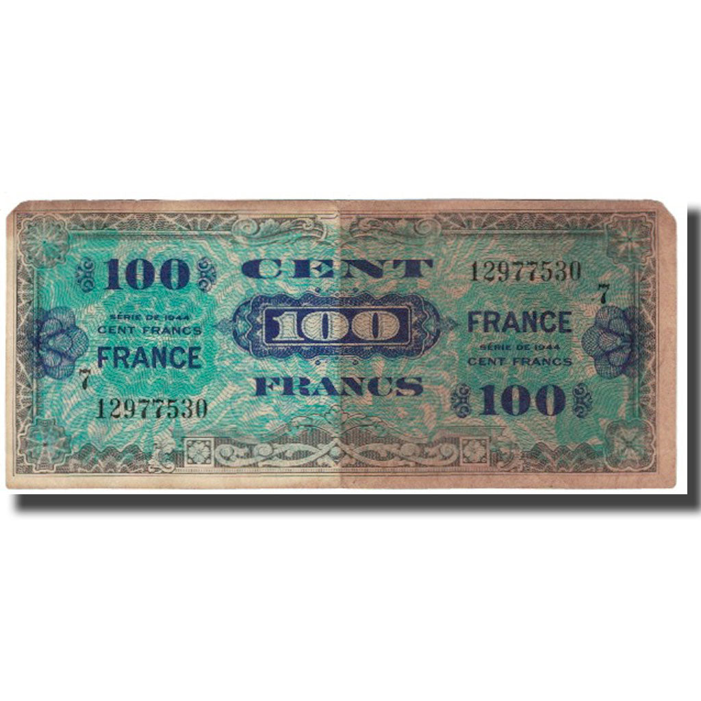 France, 100 Francs, 1944, TB, Fayette:25.3, KM:123a