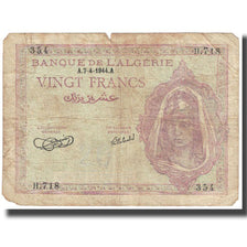 Banknote, Algeria, 20 Francs, 1944, 1944-04-07, KM:92a, VG(8-10)