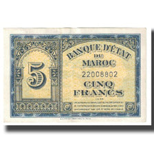 Banknote, Morocco, 5 Francs, 1944, 1944-03-01, KM:24, EF(40-45)