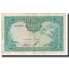 Banknote, FRENCH INDO-CHINA, 5 Piastres = 5 Dong, KM:106, VG(8-10)