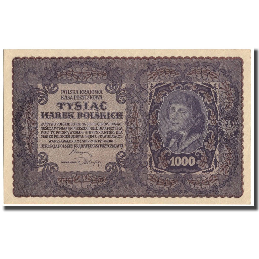 Banknote, Poland, 1000 Marek, 1919, 1919-08-23, KM:29, AU(55-58)