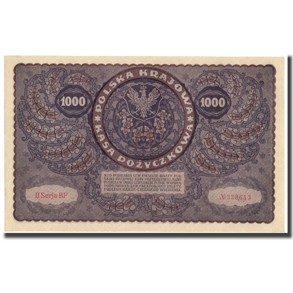 Banknote, Poland, 1000 Marek, 1919, 1919-08-23, KM:29, AU(55-58)