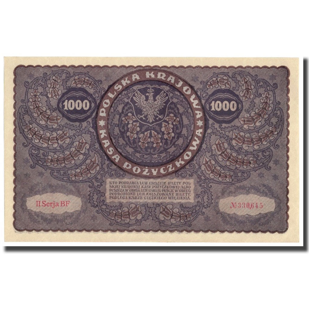 Banknote, Poland, 1000 Marek, 1919, 1919-08-23, KM:29, AU(55-58)