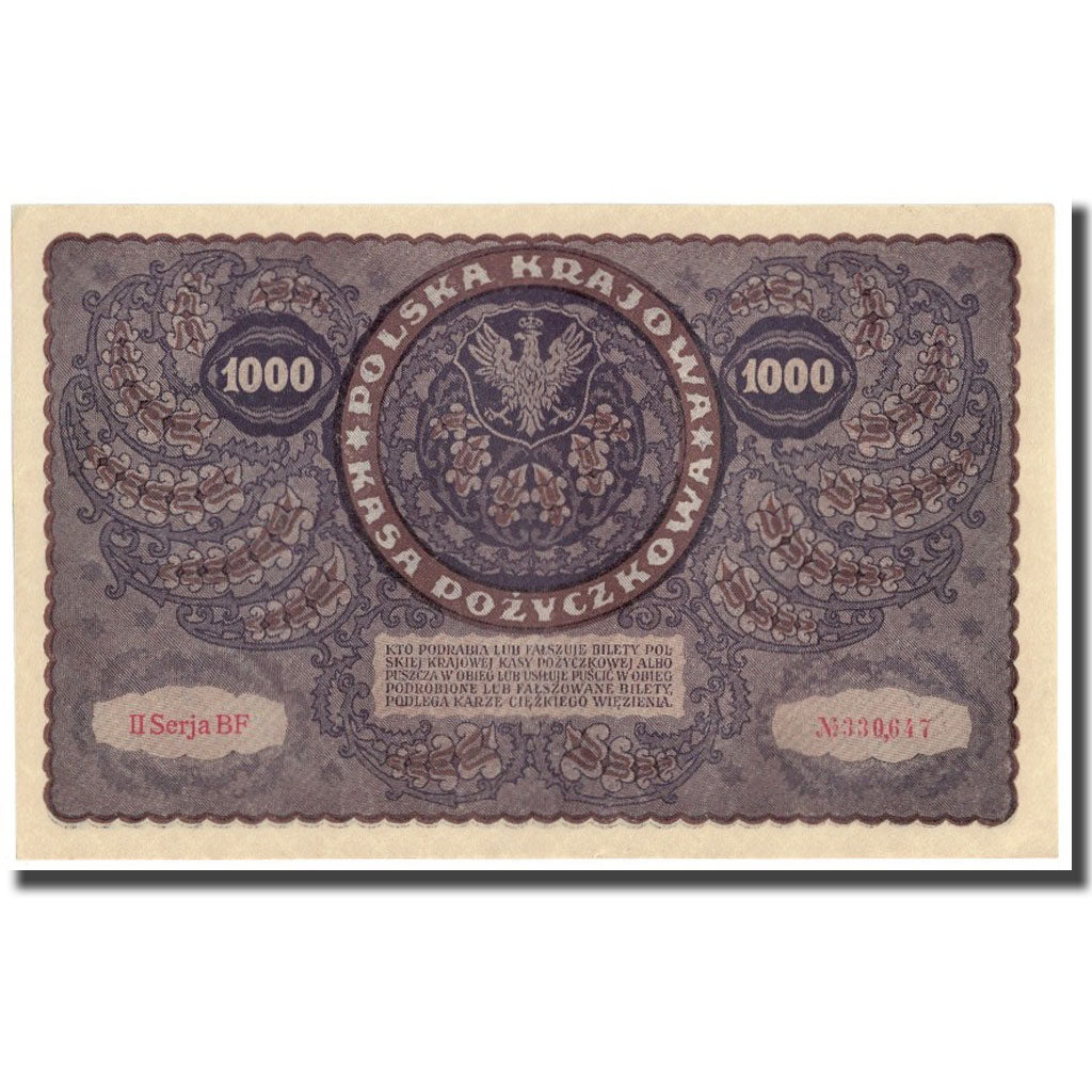 Banknote, Poland, 1000 Marek, 1919, 1919-08-23, KM:29, AU(55-58)