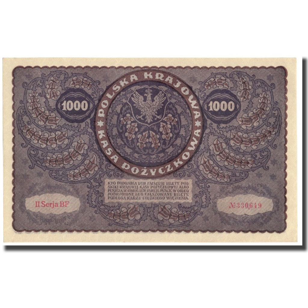 Banknote, Poland, 1000 Marek, 1919, 1919-08-23, KM:29, AU(55-58)