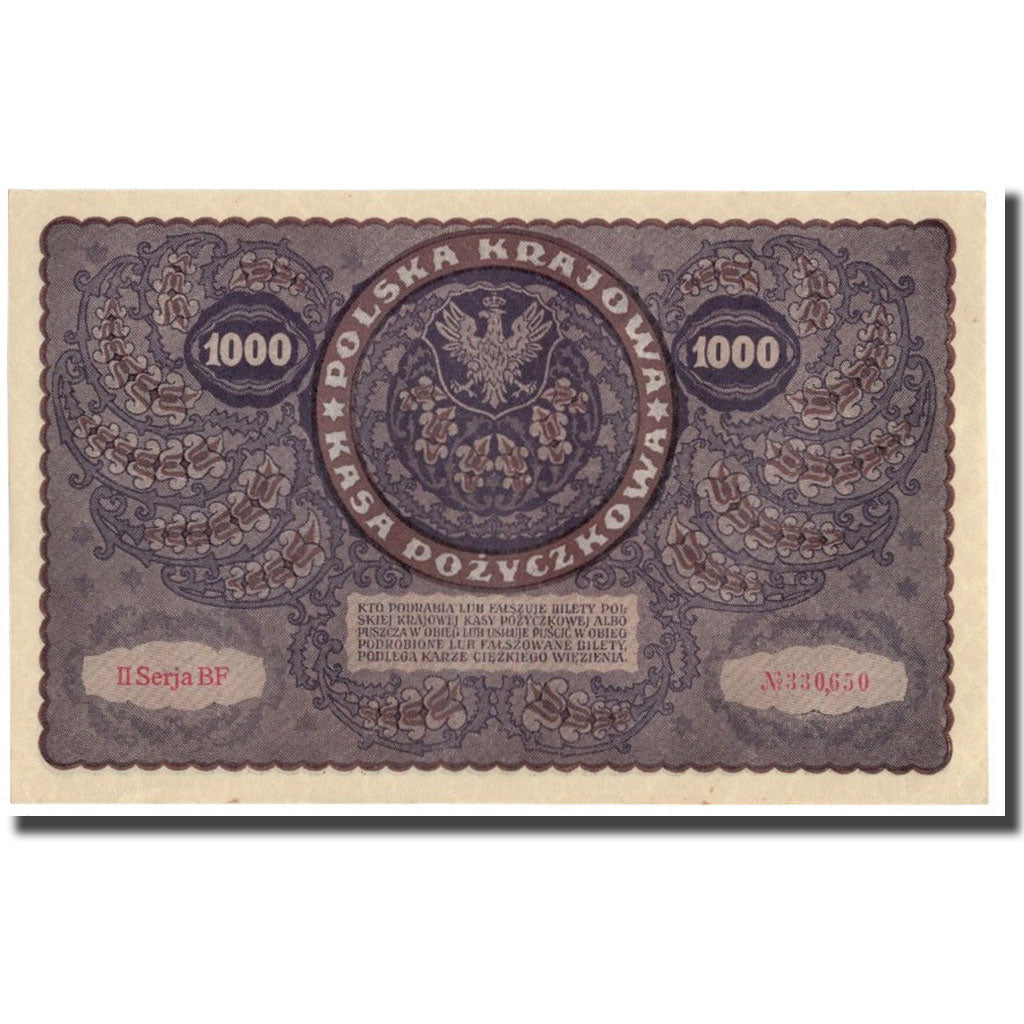 Banknote, Poland, 1000 Marek, 1919, 1919-08-23, KM:29, AU(55-58)
